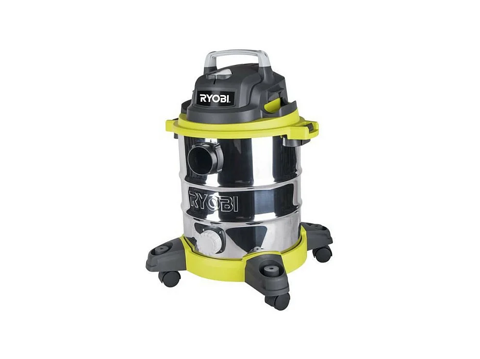 Aspiradora de Agua y Polvo 20L con Cable Ryobi RVC-1220I-G 1250W Tanque de Acero Inoxidable 17Kpa Drenaje de Tanque