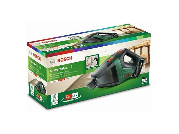 Aspiradora de Mano Sin Cable BOSCH UniversalVac18 SET 1 Batería 2,5Ah