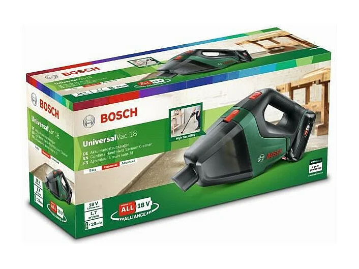 Aspiradora de Mano Sin Cable BOSCH UniversalVac18 SET 1 Batería 2,5Ah