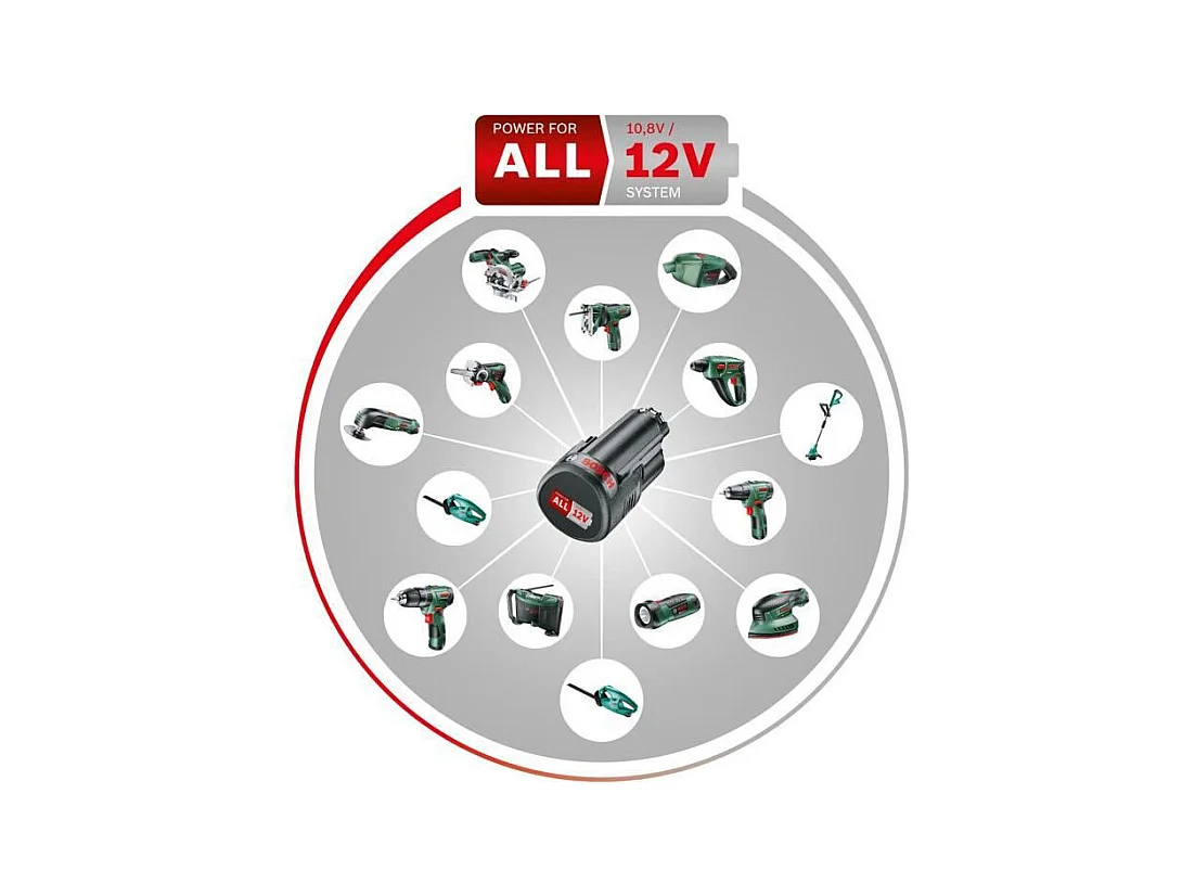 Aspirateur a main sans-fil Bosch - EasyVac 12 Livre avec 1 Batterie, Chargeur et Accessoires