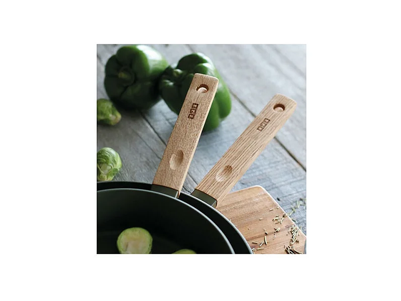 Ogo Living - Poele Ector 20cm En Aluminium Kaki Avec Manche En Bois