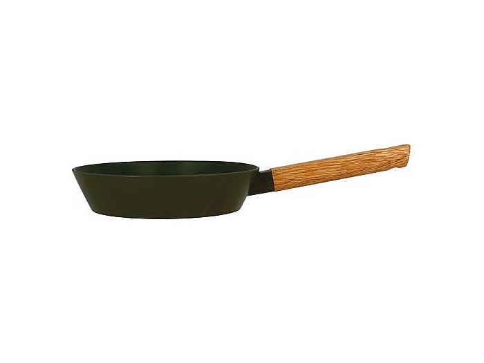 OGO LIVING Casseruola ECTOR 20cm – Alluminio Con Rivestimento Ceramico Giallo E Manico In Legno Di Quercia