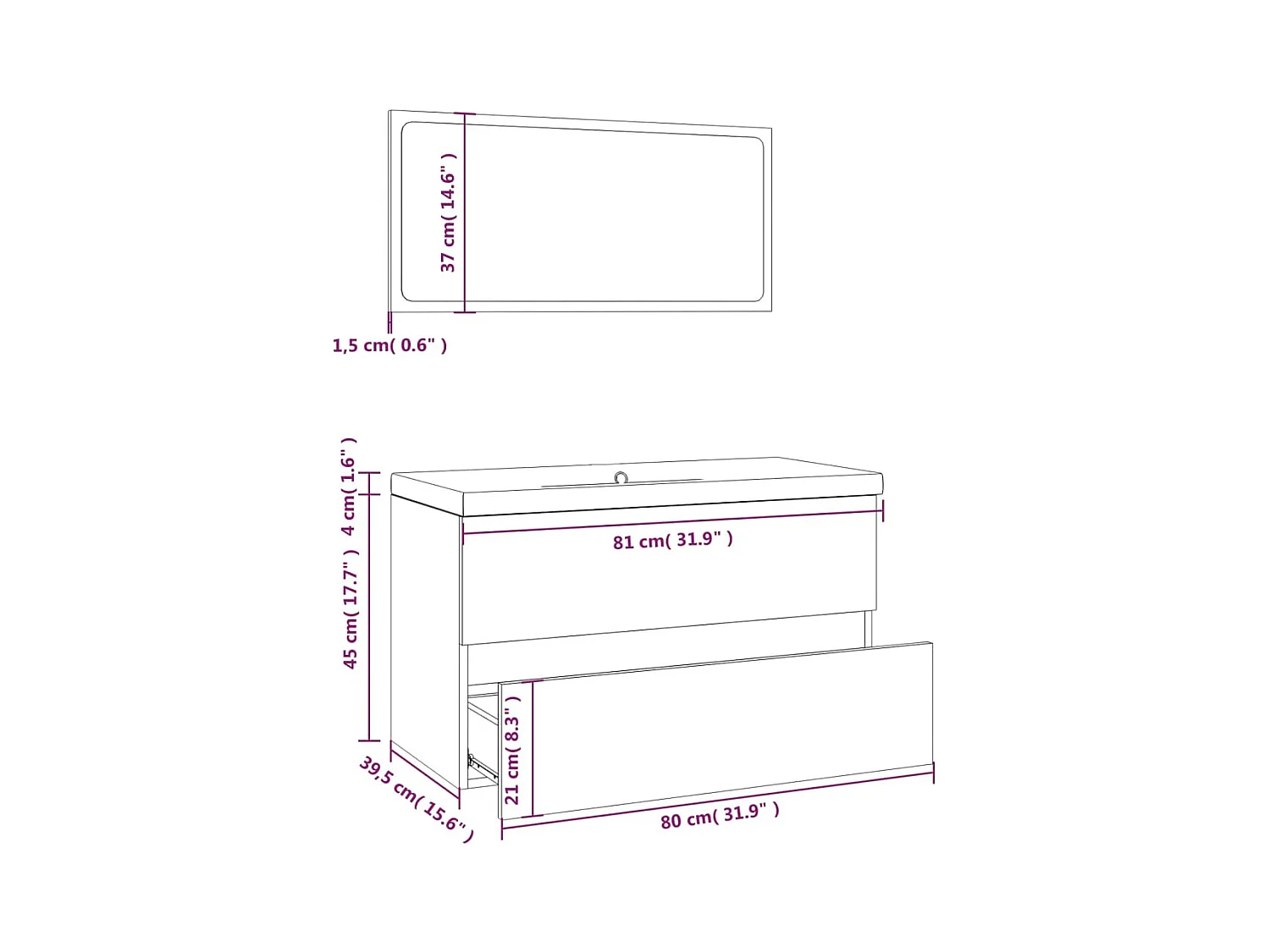 Meubles de salle de bain Sonoma gris Bois d'ingénierie