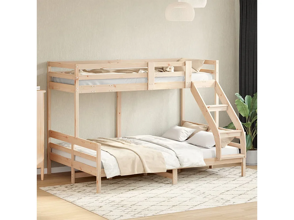 Lit superposé sans matelas 80x200/140x200 cm bois massif