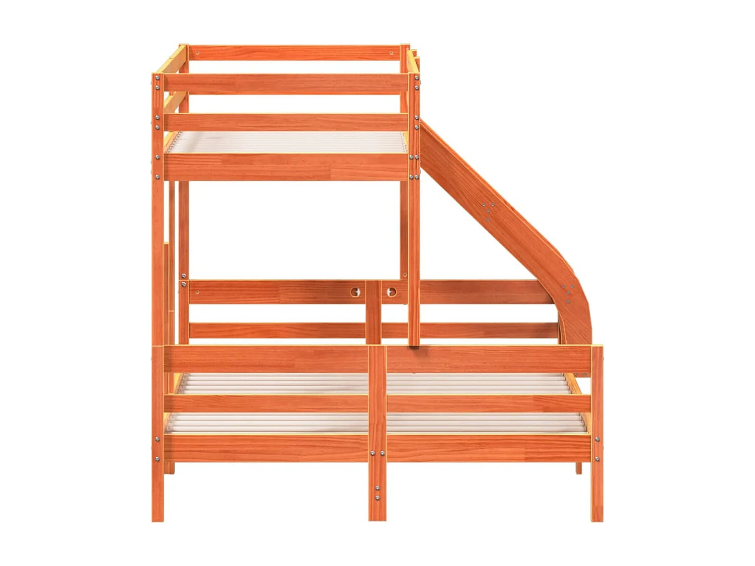 Etagenbett 80x200/140x200 cm Wachsbraun Massivholz Kiefer