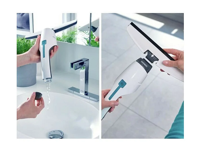 LEIFHEIT 51035 - Aspirateur a vitres et salle de bains Nemo - Reservoir 60ml - Autonomie 45min - IPX7 - Design ergonomique et fi