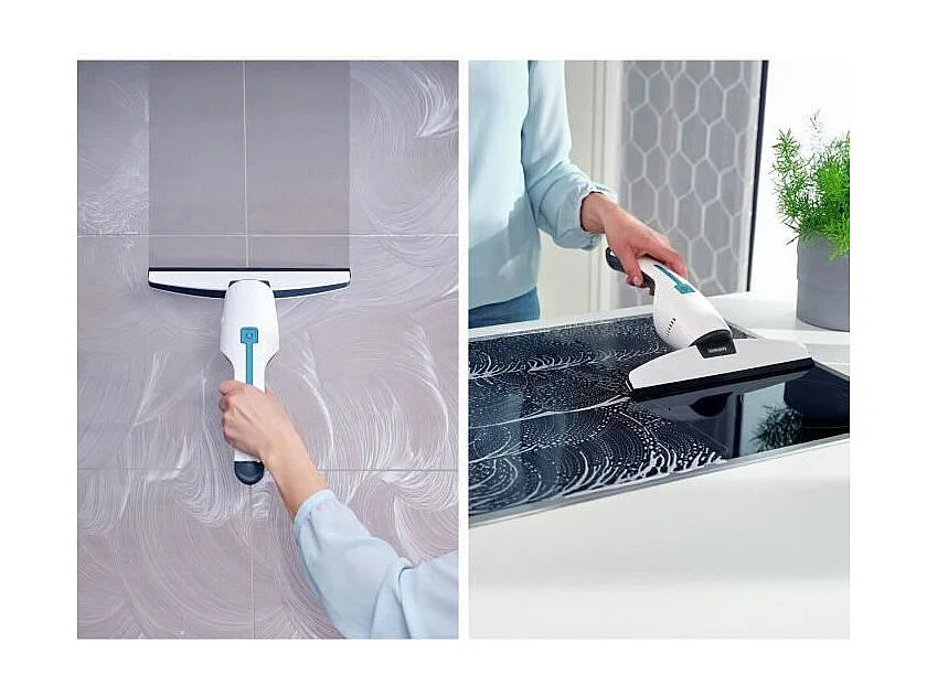 LEIFHEIT 51035 - Aspirateur a vitres et salle de bains Nemo - Reservoir 60ml - Autonomie 45min - IPX7 - Design ergonomique et fi