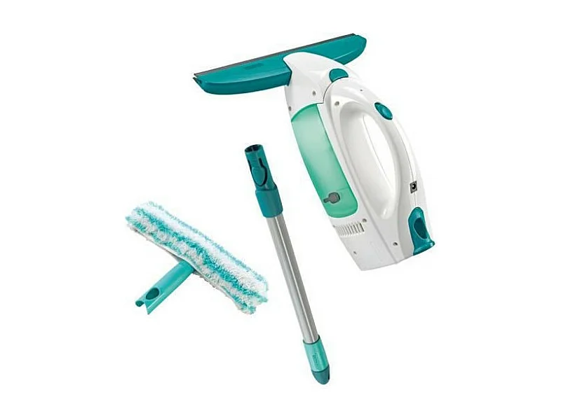 Leifheit 51003 Kit aspirateur a vitres Dry + Clean avec manche et mouilleur, lave vitre sans traces, nettoyeur vitres multi usag