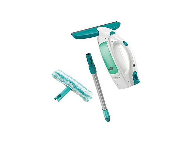 Leifheit 51003 Kit aspirateur a vitres Dry + Clean avec manche et mouilleur, lave vitre sans traces, nettoyeur vitres multi usag