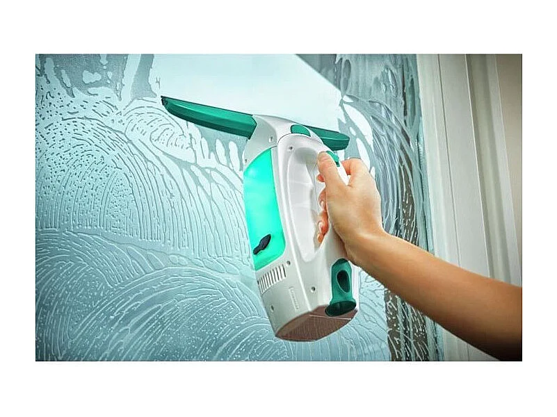 Leifheit 51003 Kit aspirateur a vitres Dry + Clean avec manche et mouilleur, lave vitre sans traces, nettoyeur vitres multi usag