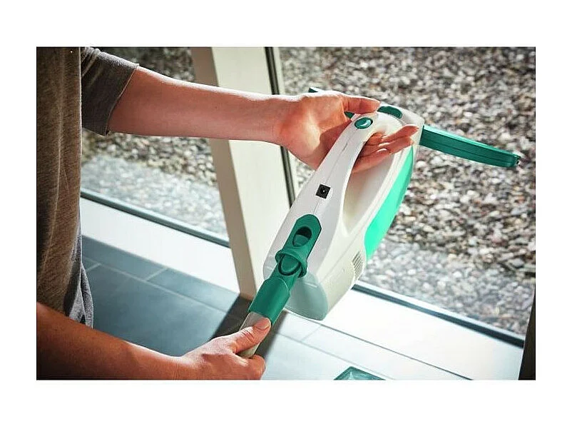 Leifheit 51003 Kit aspirateur a vitres Dry + Clean avec manche et mouilleur, lave vitre sans traces, nettoyeur vitres multi usag