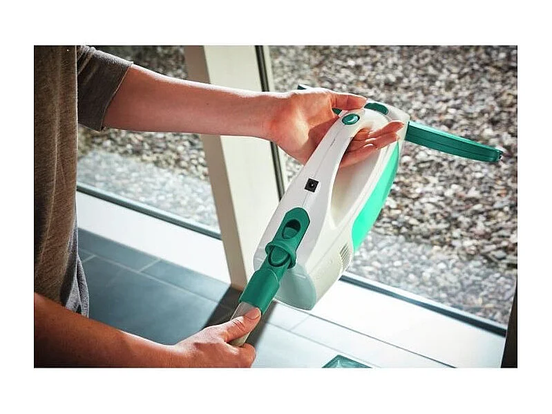 Leifheit 51003 Kit aspirateur a vitres Dry + Clean avec manche et mouilleur, lave vitre sans traces, nettoyeur vitres multi usag