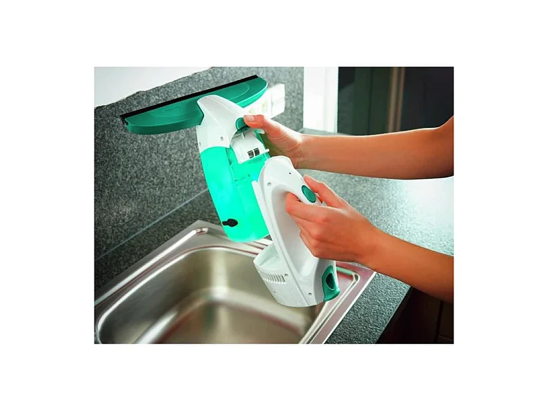 Leifheit 51003 Kit aspirateur a vitres Dry + Clean avec manche et mouilleur, lave vitre sans traces, nettoyeur vitres multi usag