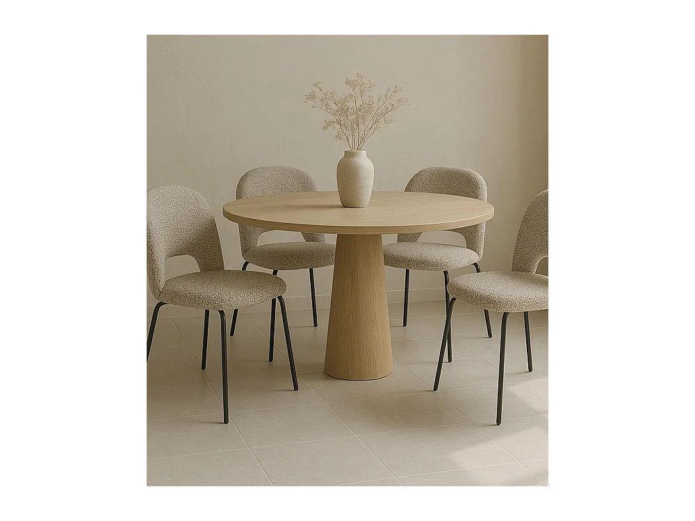 Pack de 4 sillas de comedor de 87x51x52 cm de tela en color beige jaspeado Cecile