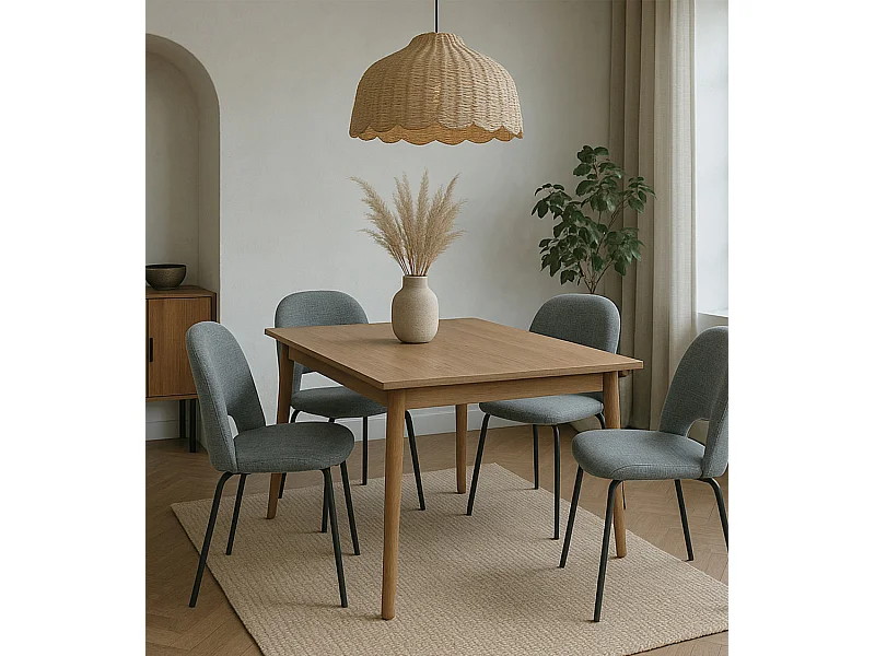 Pack de 4 sillas de comedor de 87x51x52 cm de tela en color gris jaspeado Cecile