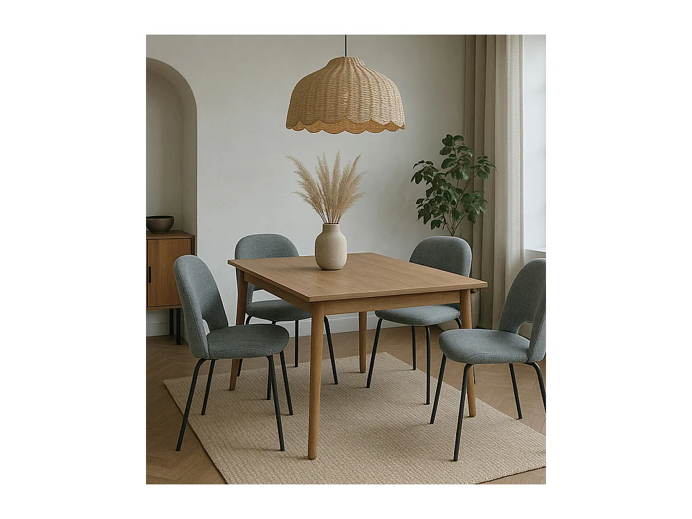 Pack de 4 sillas de comedor de 87x51x52 cm de tela en color gris jaspeado Cecile