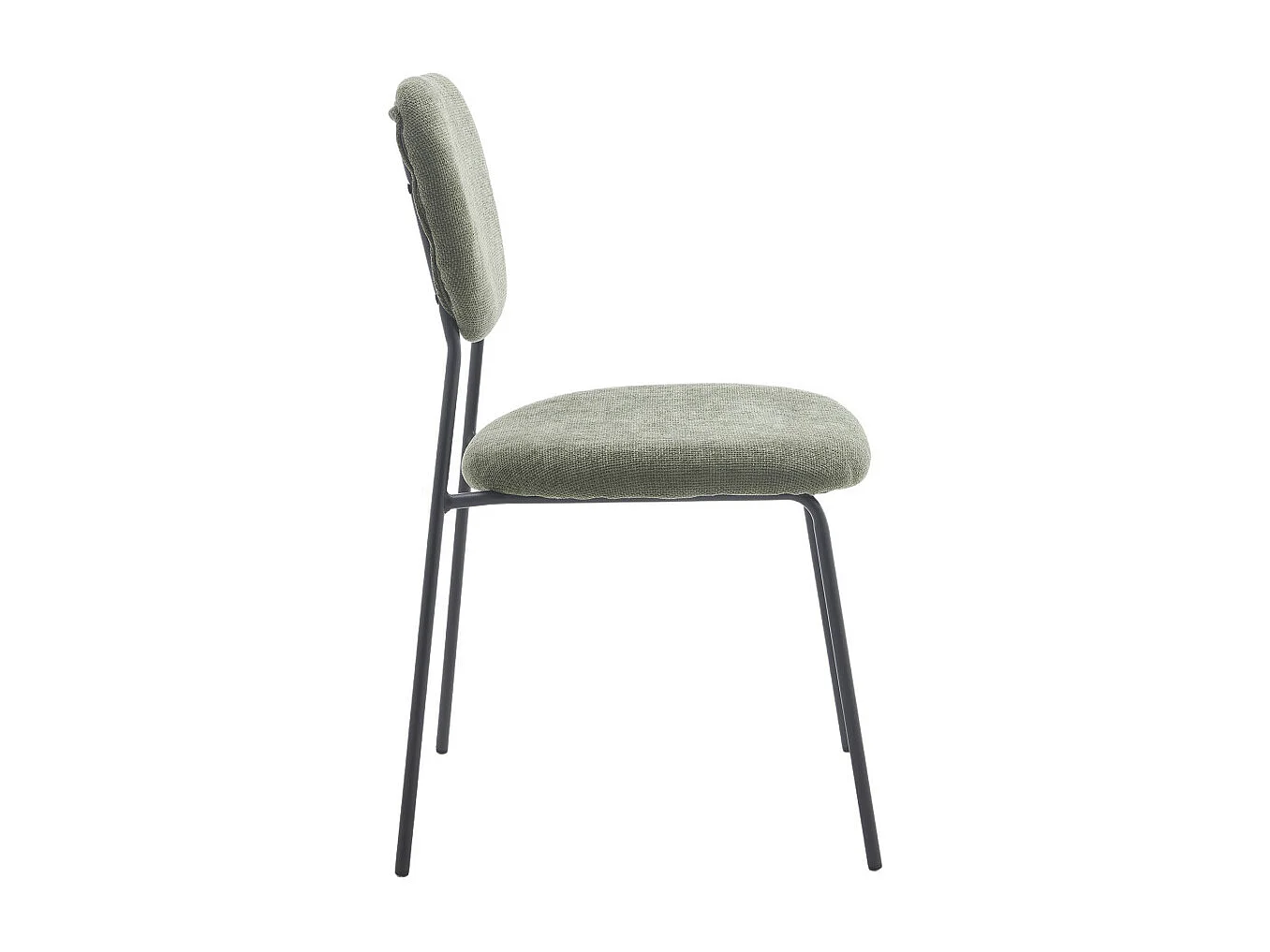 Pack de 4 sillas de 84x50x43 cm de tela en color verde y con patas negras metálicas Tull