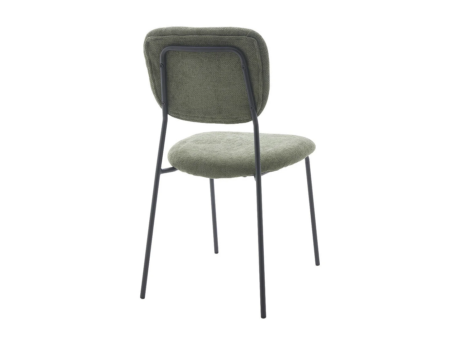 Pack de 4 sillas de 84x50x43 cm de tela en color verde y con patas negras metálicas Tull