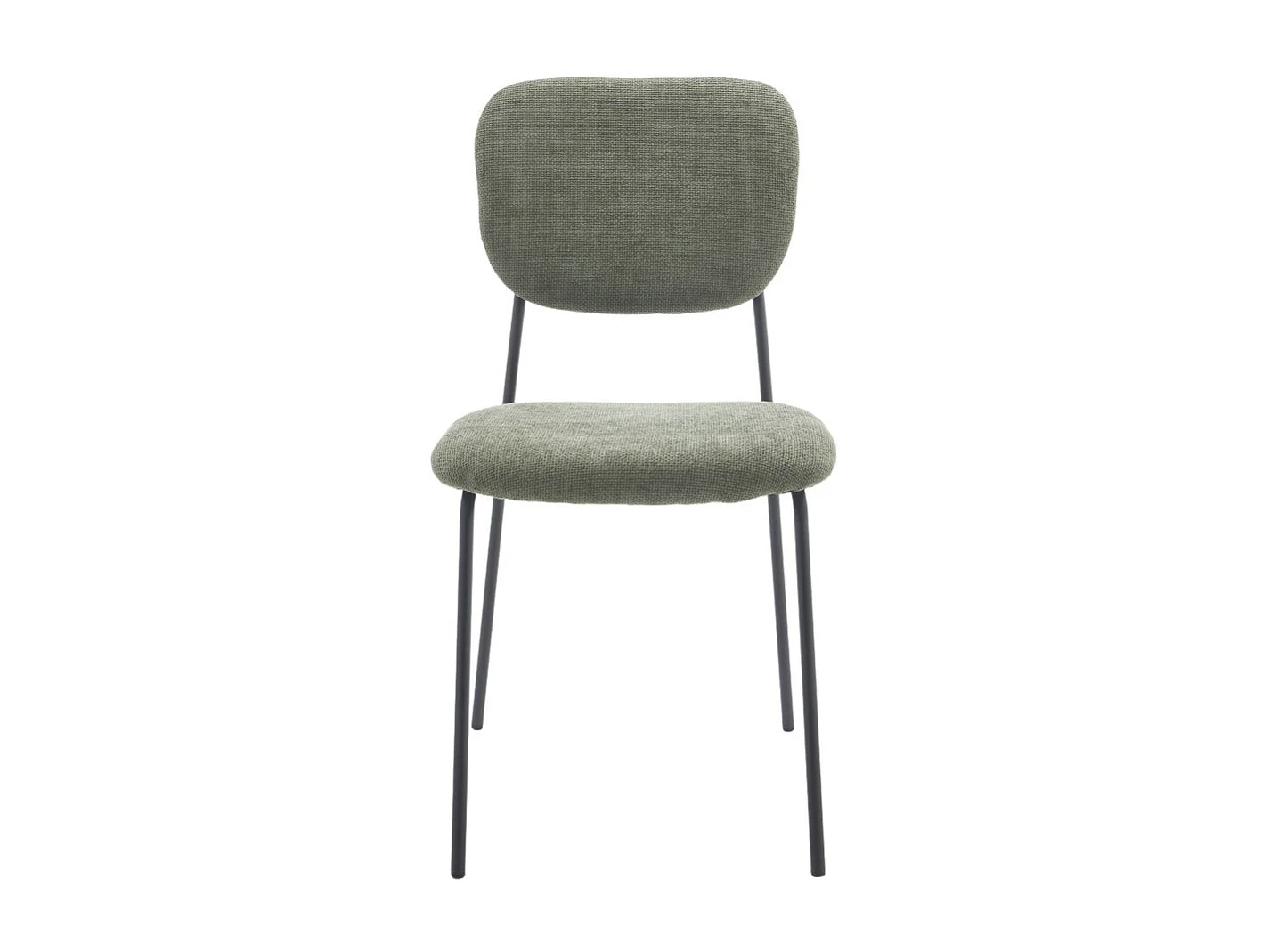 Pack de 4 sillas de 84x50x43 cm de tela en color verde y con patas negras metálicas Tull