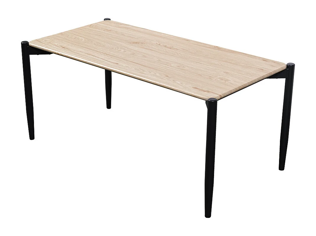 Mesa de centro de 50x100x45 cm con tapa de MDF en color beige y patas negras Nantolin