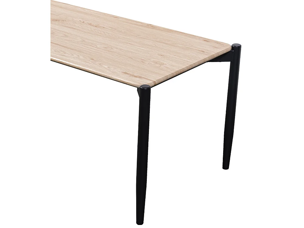 Mesa de centro de 50x100x45 cm con tapa de MDF en color beige y patas negras Nantolin