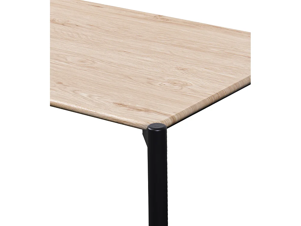 Mesa de centro de 50x100x45 cm con tapa de MDF en color beige y patas negras Nantolin