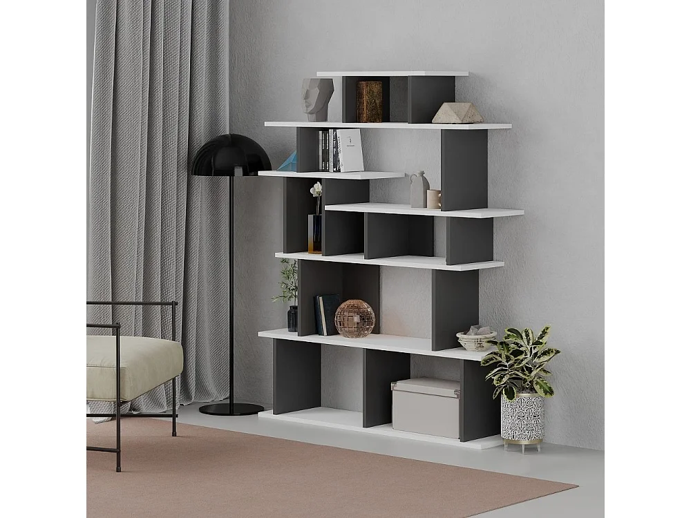 Libreria design Apollon 120x149 colore bianco antracite