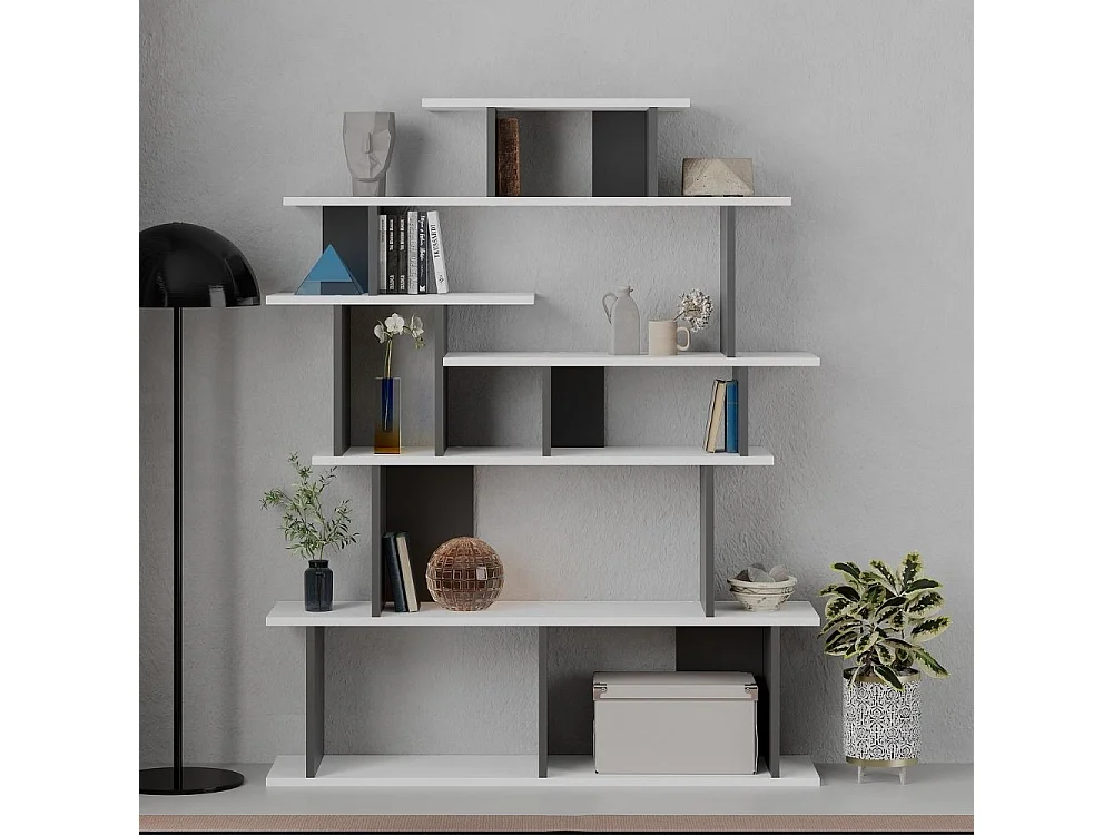 Libreria design Apollon 120x149 colore bianco antracite