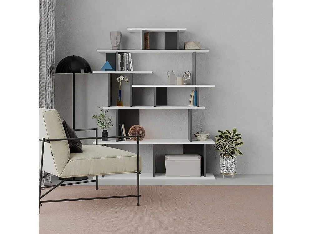 Libreria design Apollon 120x149 colore bianco antracite
