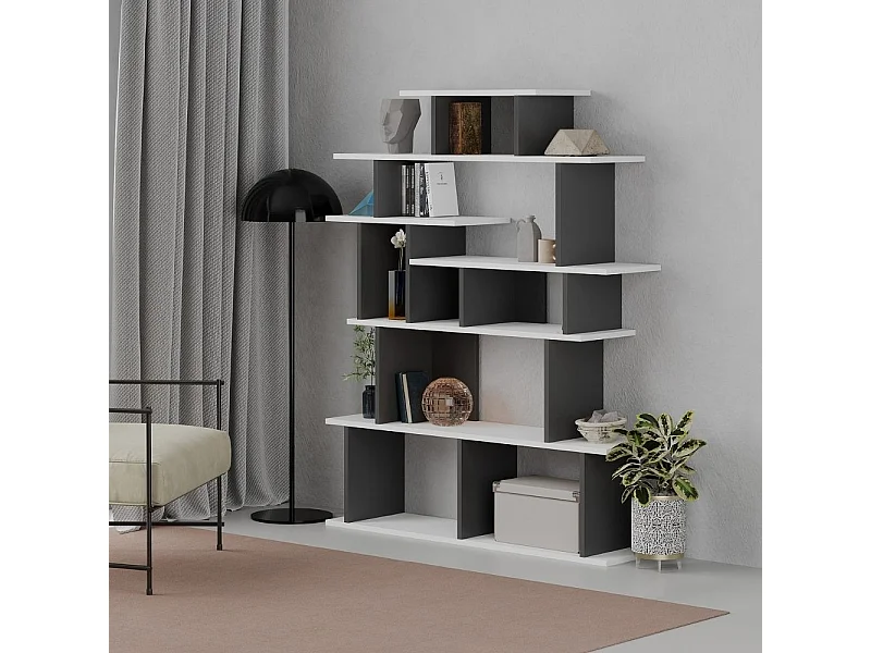 Libreria design Apollon 120x149 colore bianco antracite