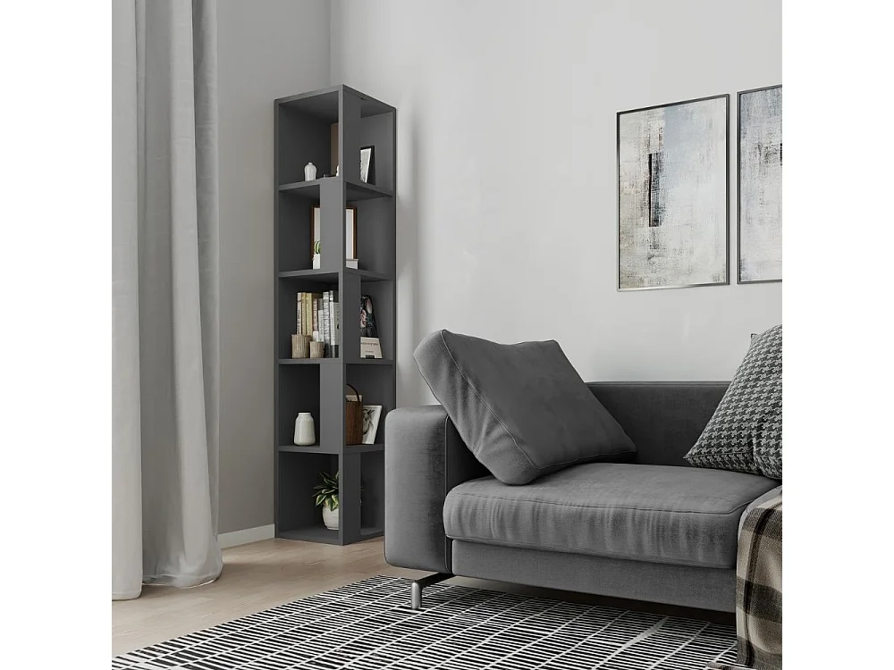 Libreria angolare 5 ripiani Piano 31,4x31,4x158,9 colore antracite