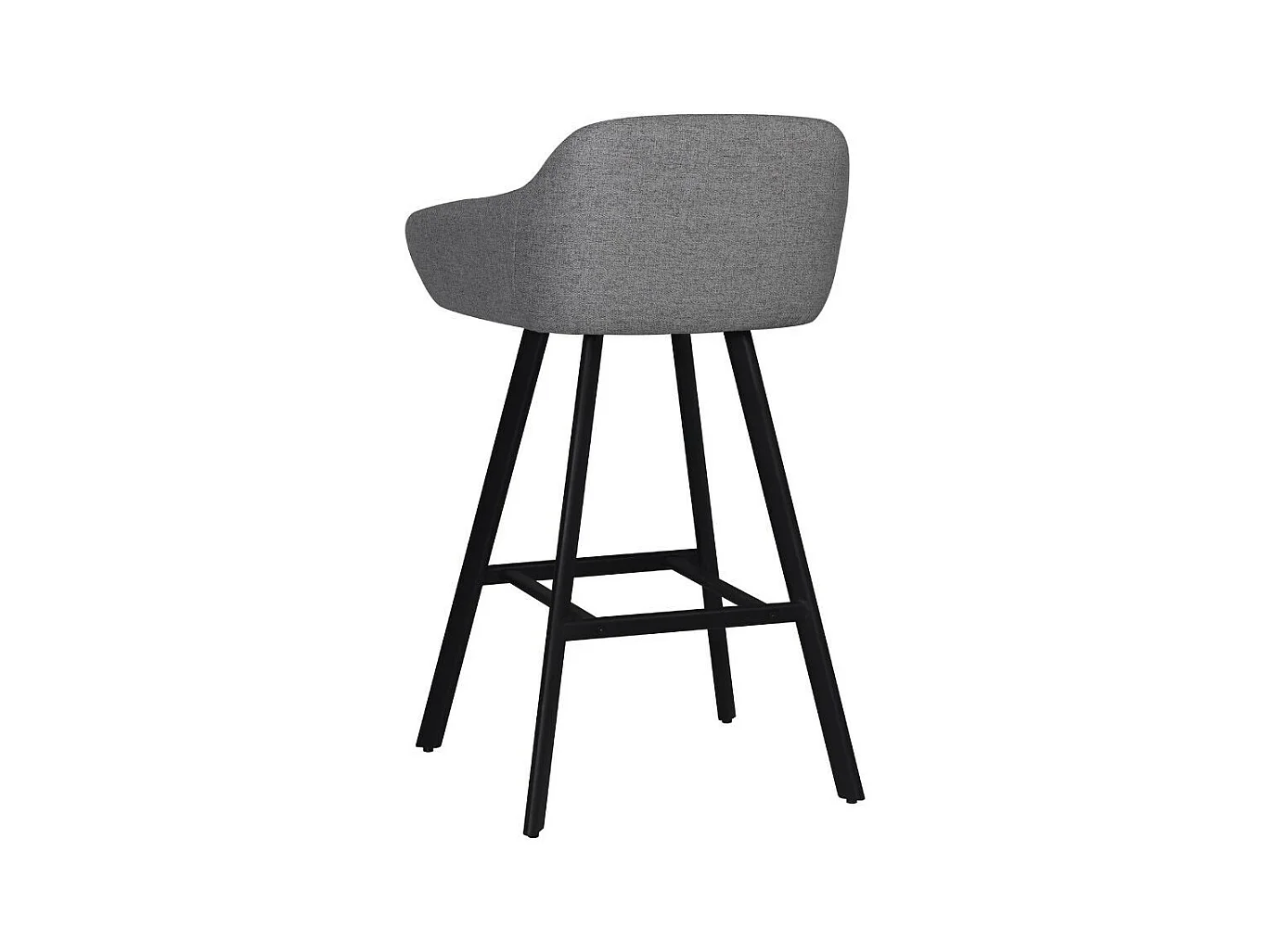 Sgabello Mey grigio cenere con seduta imbottita e gambe in metallo nero – Eleganza e comfort per la zona snack