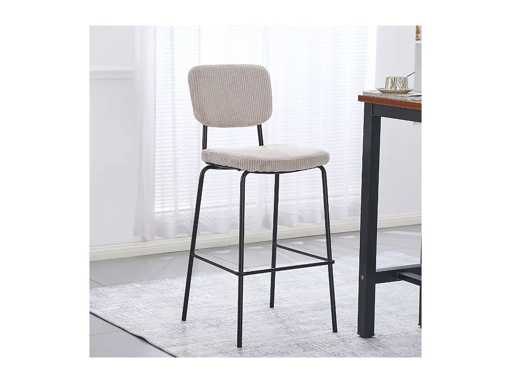 Sgabello imbottito Juno taupè 43x52,5x111H – Il comfort in stile industriale