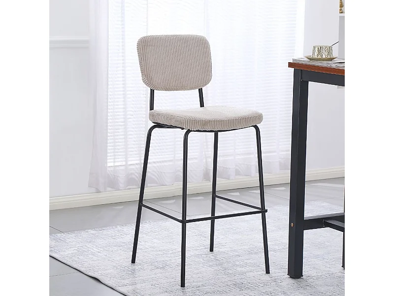 Sgabello imbottito Juno taupè 43x52,5x111H – Il comfort in stile industriale