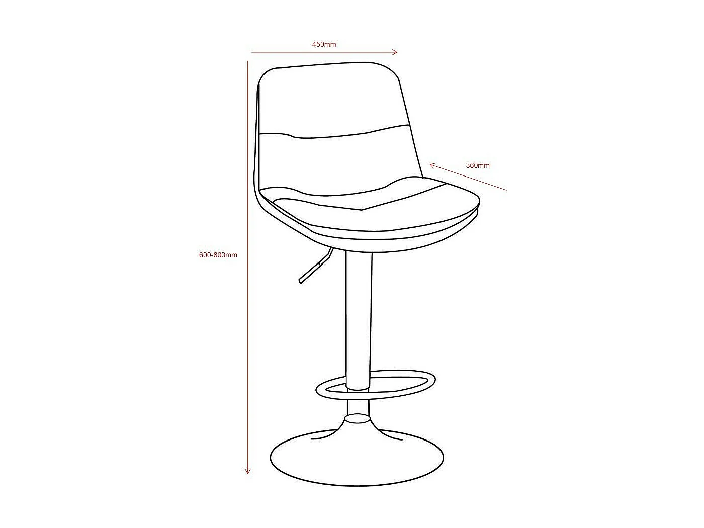 Sgabello ecopelle grigio Paco: stile e funzionalità per il tuo ambiente