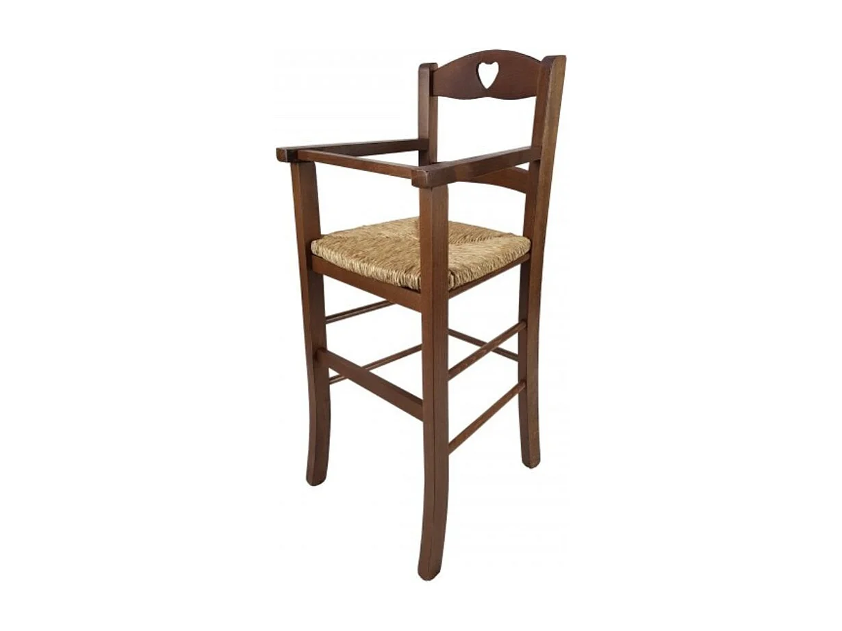 Sediolone bimbo in legno noce e seduta paglia 708