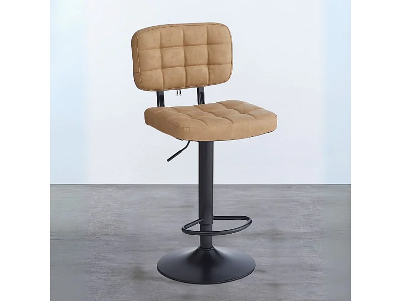 Sgabello Mavi ecopelle cammello e base nera: Stile, Comfort e Funzionalità per i tuoi spazi