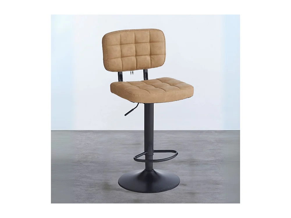Sgabello Mavi ecopelle cammello e base nera: Stile, Comfort e Funzionalità per i tuoi spazi