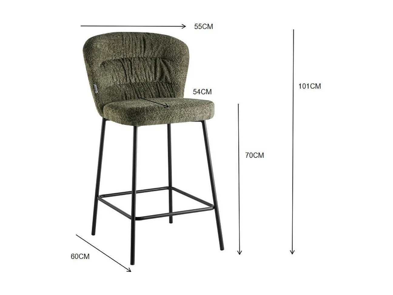 Sgabello Cami in tessuto teddy azzurro polvere: un connubio di design e comfort