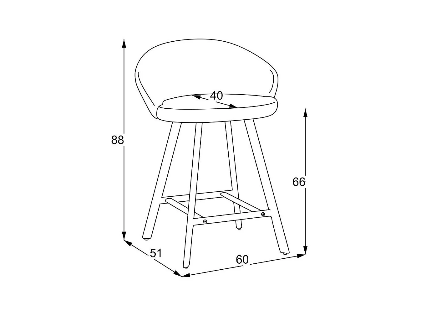 Sgabello Saki con seduta imbottita in nabuk tortora e gambe nere – Comfort compatto per ambienti moderni