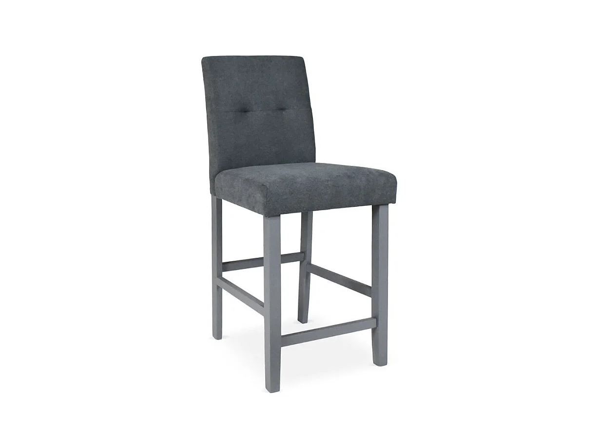 Sgabello in legno con rivestimento tessuto grigio Alex