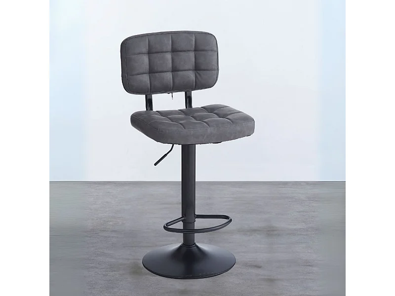 Sgabello Mavi ecopelle grigio e base nera: Stile, Comfort e Funzionalità per i tuoi spazi