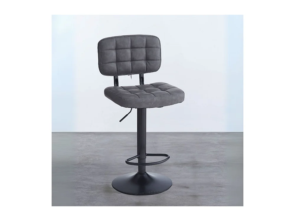 Sgabello Mavi ecopelle grigio e base nera: Stile, Comfort e Funzionalità per i tuoi spazi