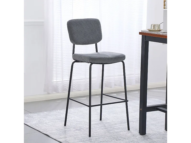 Sgabello imbottito Juno grigio scuro 43x52,5x111H – Il comfort in stile industriale