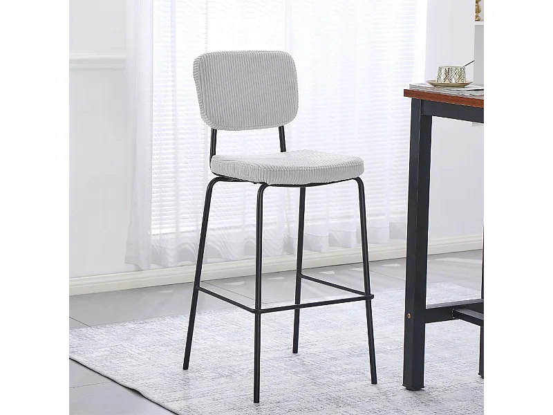 Sgabello imbottito Juno grigio chiaro 43x52,5x111H – Il comfort in stile industriale