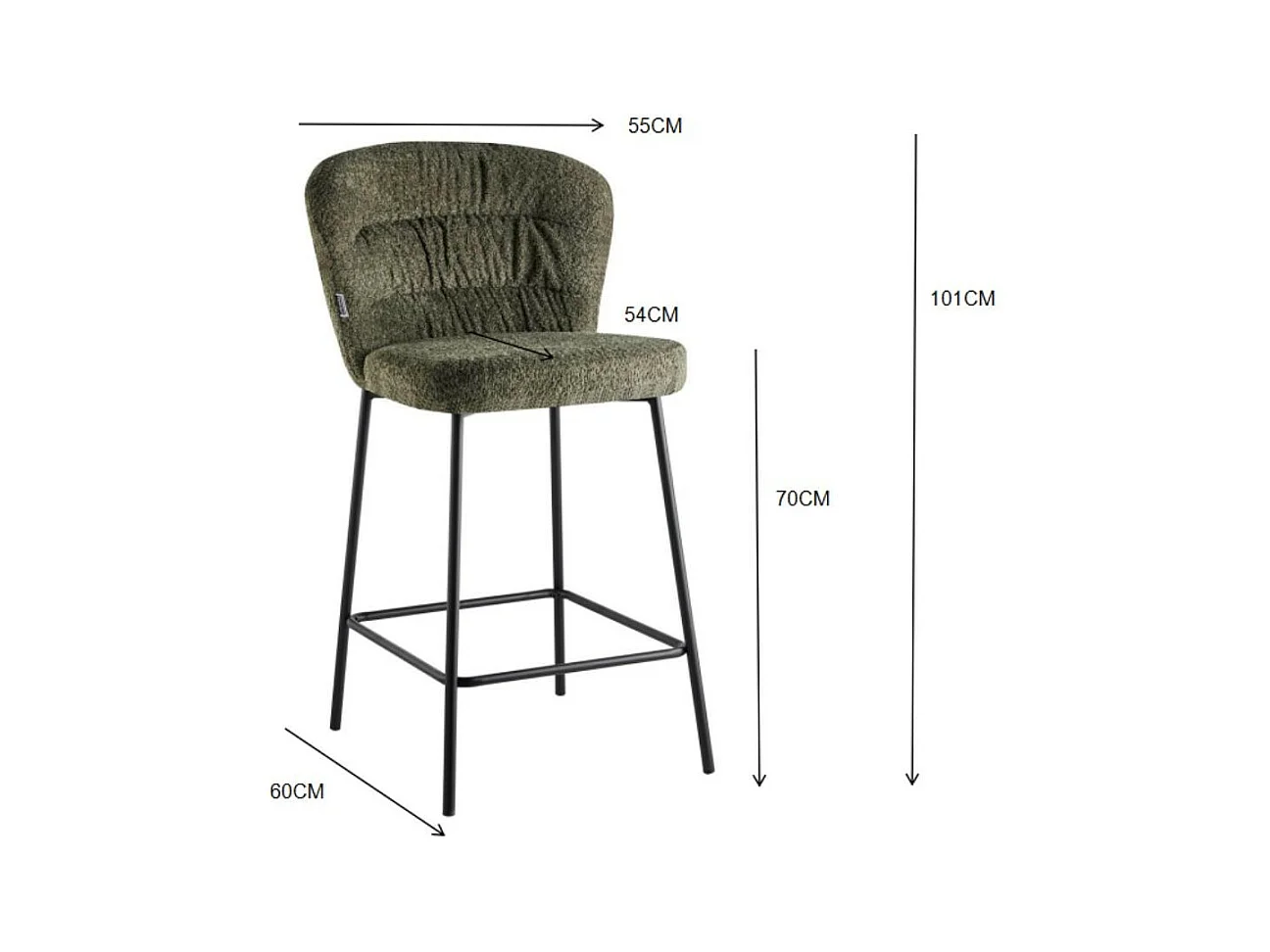 Sgabello Cami in tessuto teddy grigio: un connubio di design e comfort