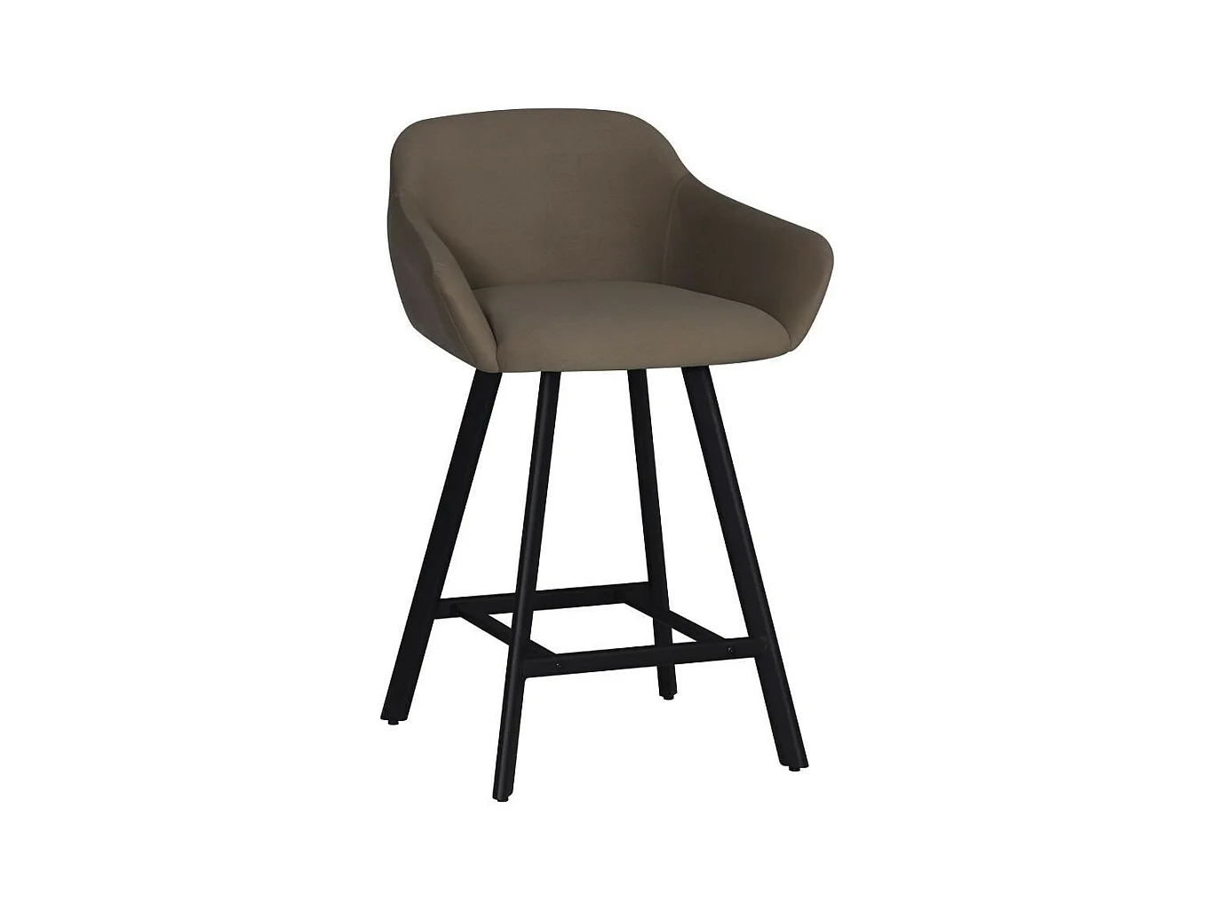 Sgabello Mey tortora con seduta imbottita e gambe in metallo nero – Eleganza e comfort per la zona snack