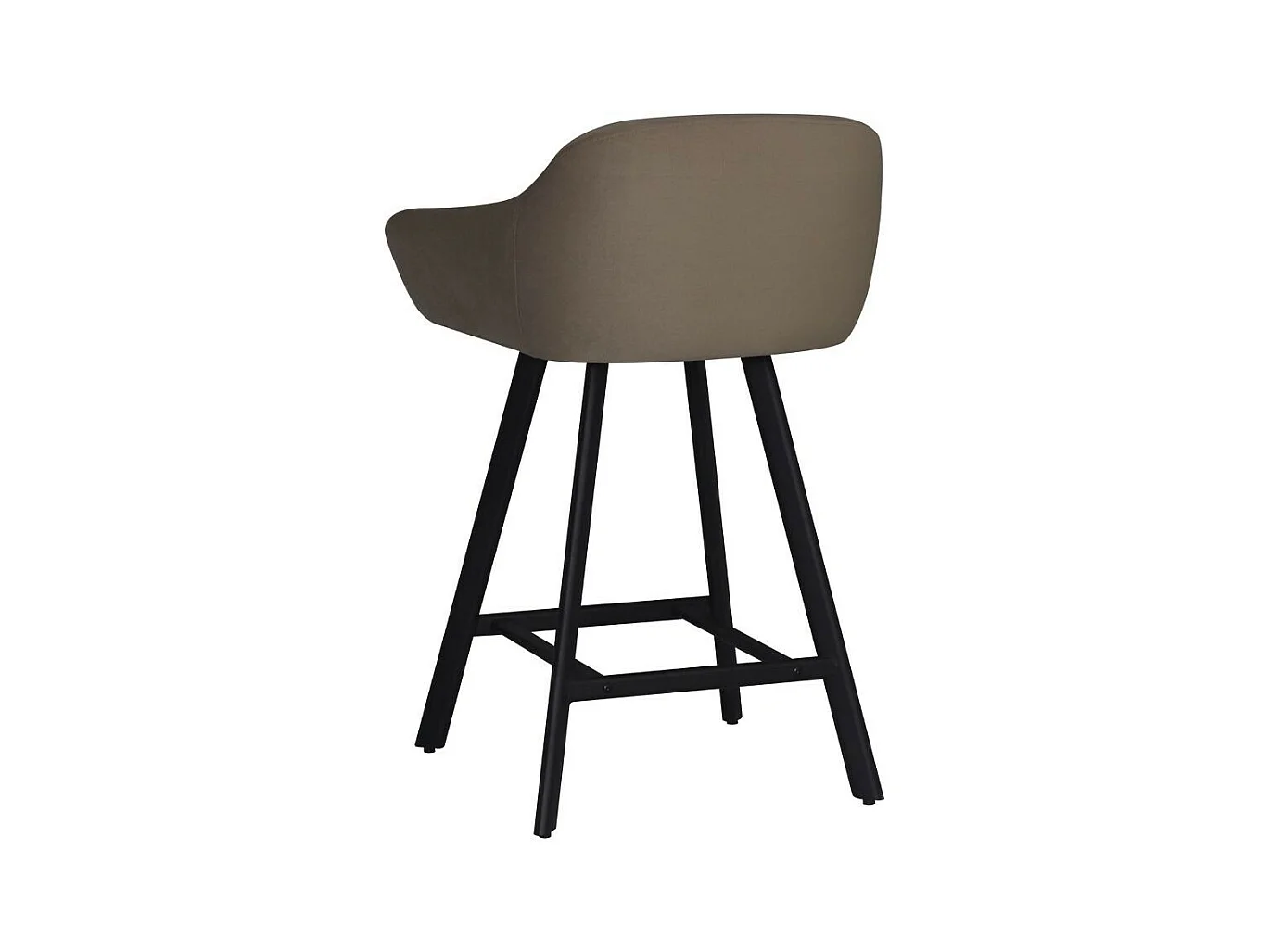 Sgabello Mey tortora con seduta imbottita e gambe in metallo nero – Eleganza e comfort per la zona snack