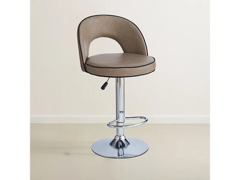 Sgabello Lisa ecopelle tortora: eleganza e comfort in un'unica soluzione