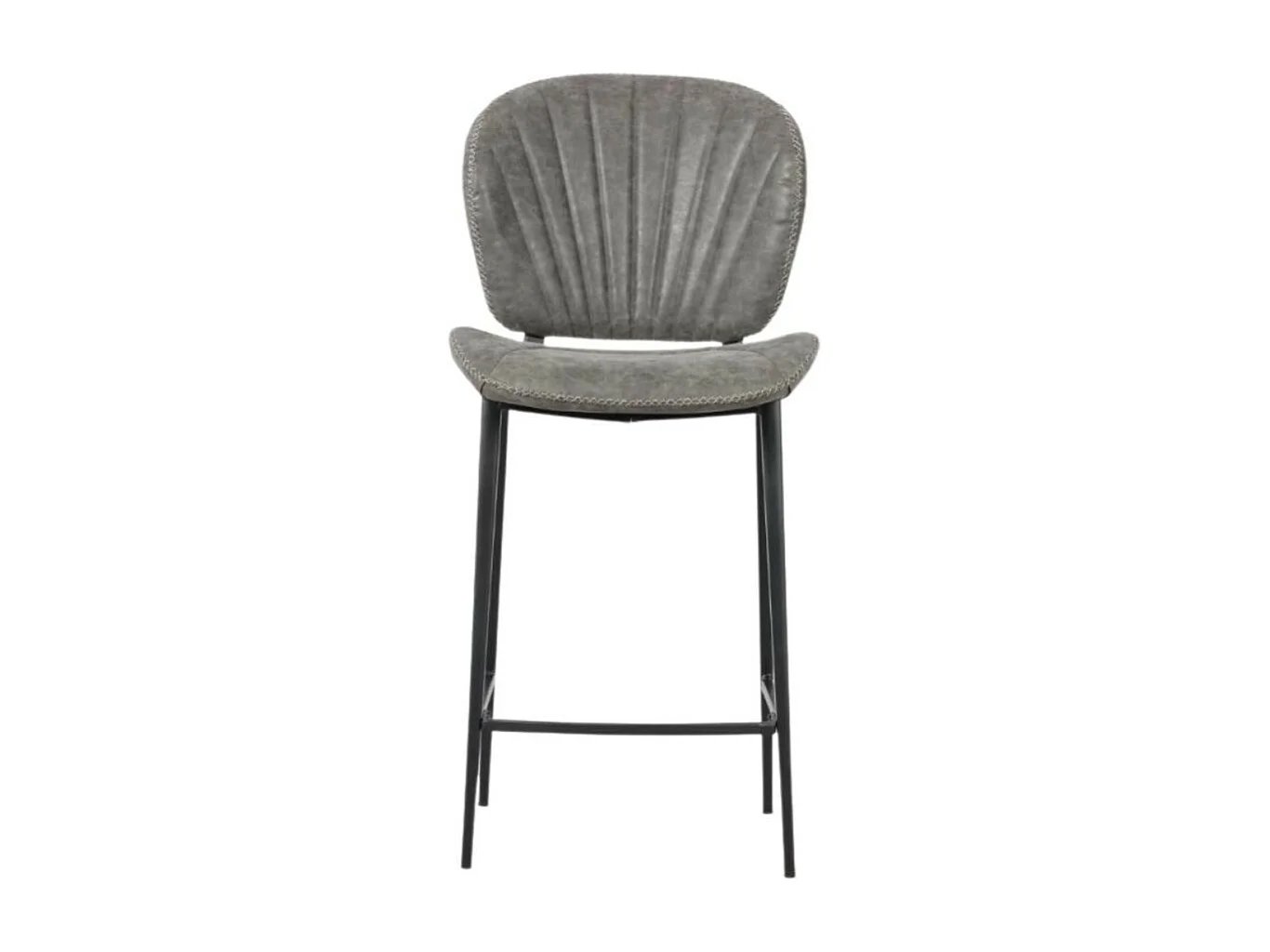 Sgabello con gambe in metallo nero colore grigio chiaro Elice